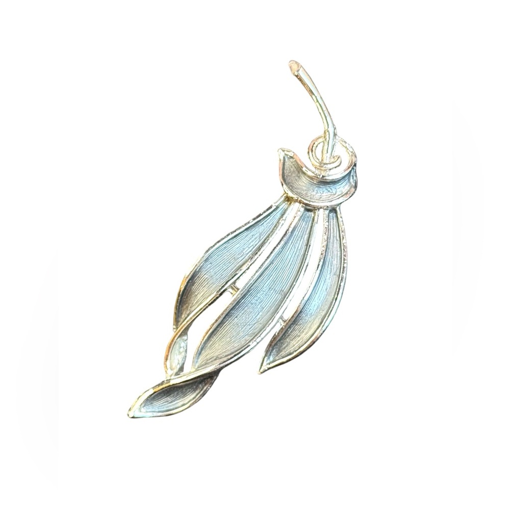 Vintage silver finish Hollywood modern brooch bushed finish